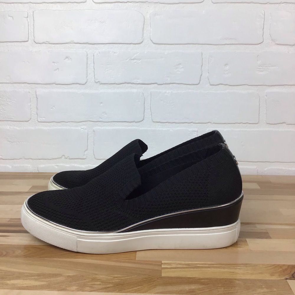 Wishbone Black Wedge Shoes 6.5 Platform Dark Academie silver detail contemporary